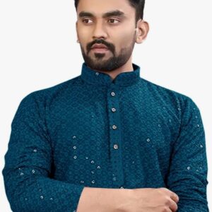 Men’s Kurta for Festive with Mandarine Collar & Button Placket for Men
